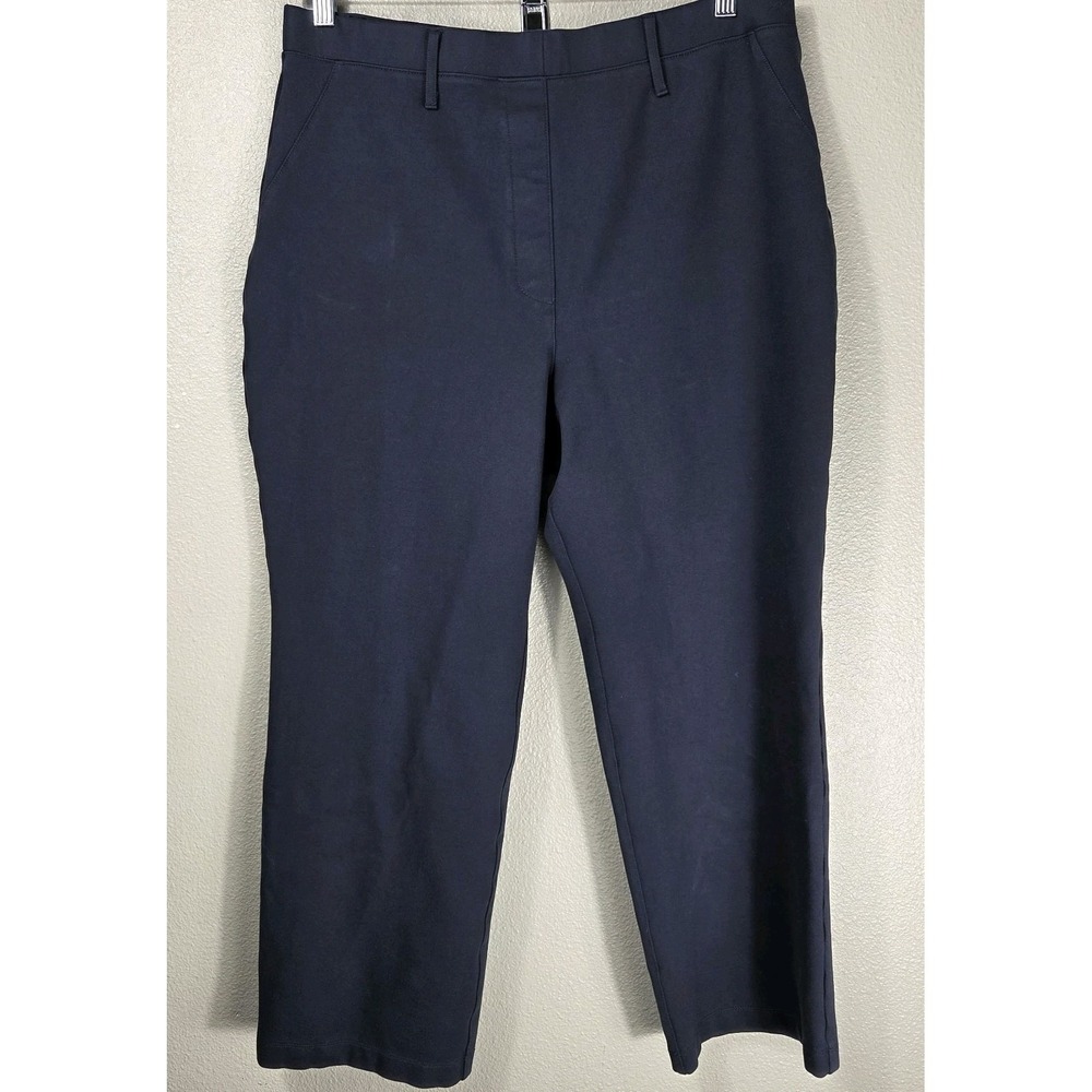 Quince Ultra-Stretch Ponte Straight Leg Pants XL Navy